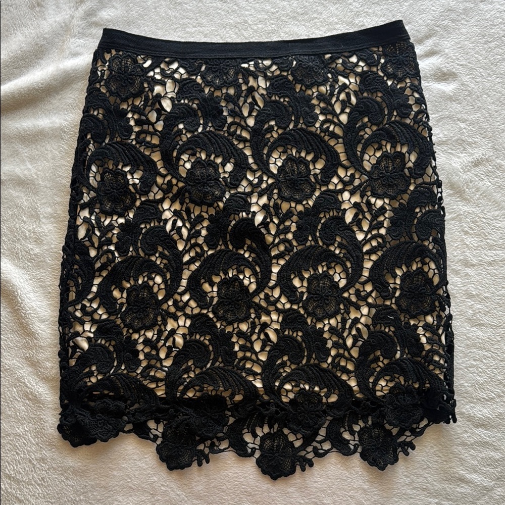 H&M Black Lace Mini Skirt